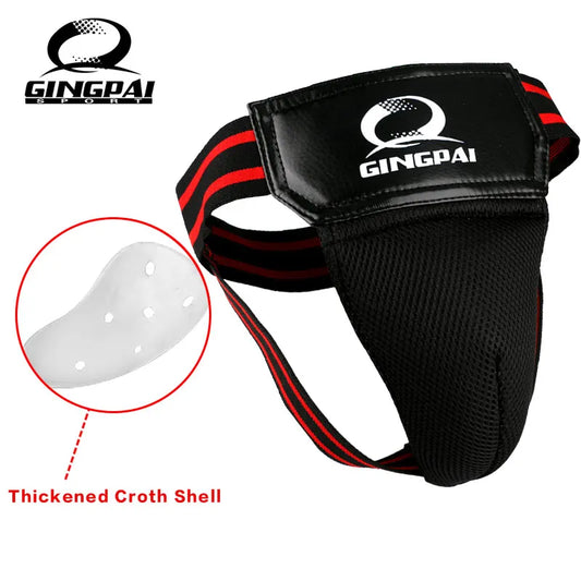 Red/Black Adult Men's MMA Jockstrap - Boxing, Sanda, Taekwondo Groin Protector for Kickboxing Training