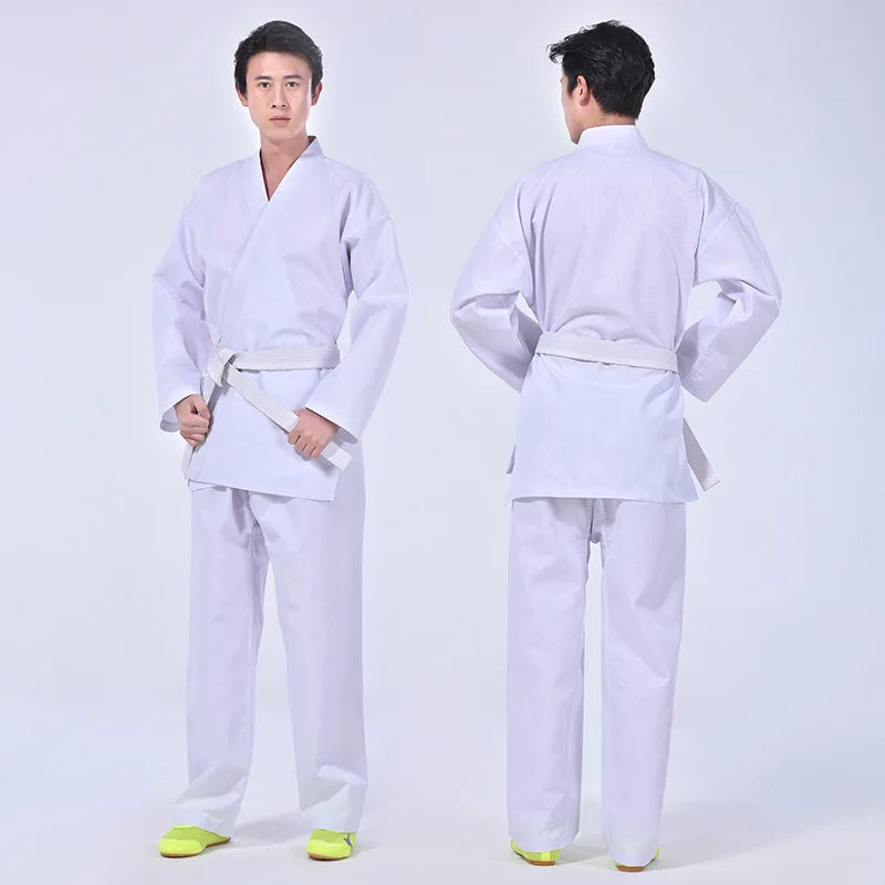 Karate Gi for Kids & Adults - Lightweight Martial Arts Uniform with Free Belt, Black/White