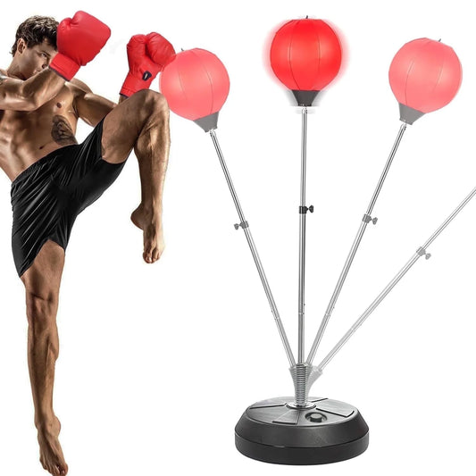 55-Inch Freestanding Punching Bag with Stand & Gloves, Height-Adjustable, Adult Boxing Set for Fitness & Martial Arts Training